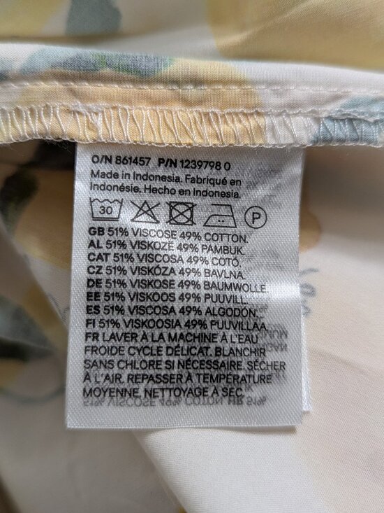 H&M Lemons Dolce Far Niente Tiered Strappy Dress Size M - Picture 11 of 11